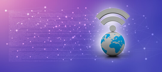 Fototapeta premium 3d rendering wi-fi signal 