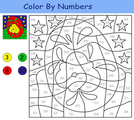 Obraz premium children's educational game. coloring by numbers. easter egg with flowers.