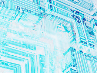 Obraz premium surreal futuristic digital 3d design art abstract background fractal illustration for meditation and decoration wallpaper