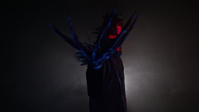 Monster with a cross on his face. horrors. fairy tale. Mystic
