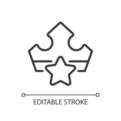 VIP bonus pixel perfect linear icon. Providing benefits for loyal customers. Marketing tactic. Thin line illustration. Contour symbol. Vector outline drawing. Editable stroke. Arial font used