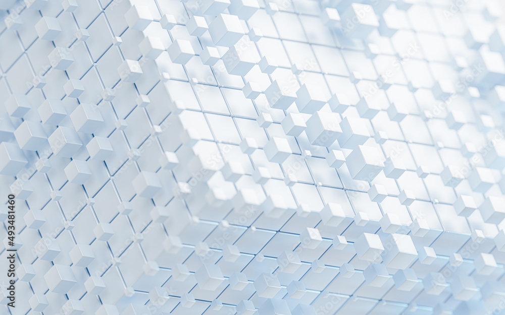 Poster abstract cube material, geometry background, 3d rendering.