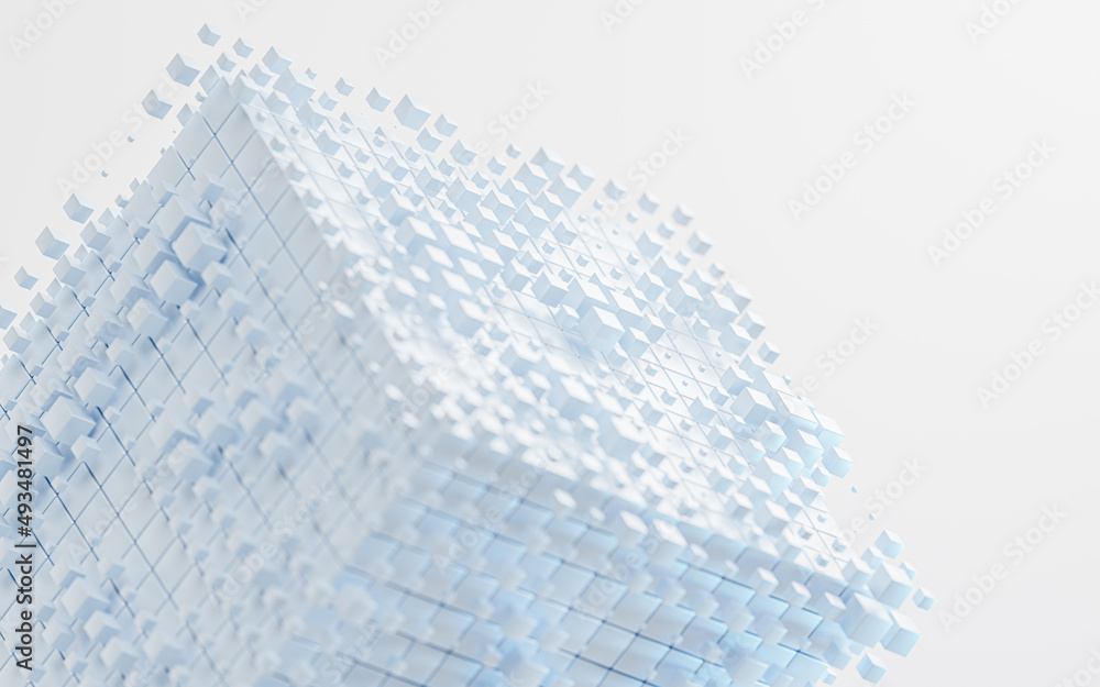 Poster abstract cube material, geometry background, 3d rendering.
