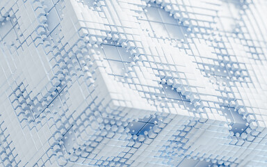 Abstract cube material, geometry background, 3d rendering.