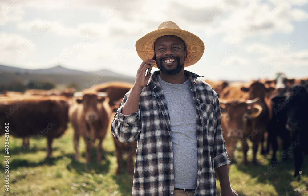Poster the easiest way to connect with a wider agricultural community. shot of a mature man using a smartph