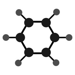 Hexagonal molecule icon. Chemistry. Microscopy. Scientific illustration.