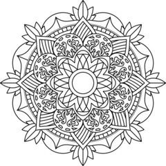 Flower mandala. Vintage decorative elements 13. Eastern pattern. Islam, Arabic, Indian, Moroccan