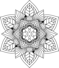 Flower mandala. Vintage decorative elements 11. Eastern pattern. Islam, Arabic, Indian, Moroccan