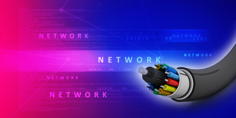 Obraz premium 3d rendering aux cable illustration