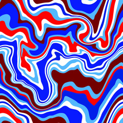 Obraz premium Abstract Hand Drawing Wavy Liquid Marble Stripes Seamless Vector Pattern Isolated Background