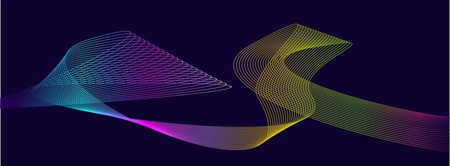 abstract wave line with color gradation vector background