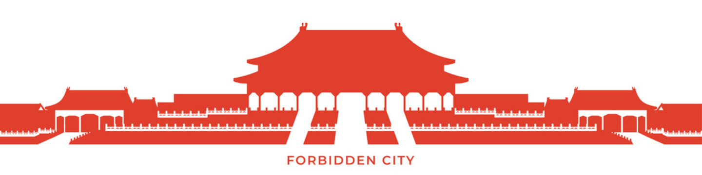 Silhouette of forbidden city in Beijing. China's landmark