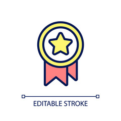 Noncash bonus pixel perfect RGB color icon. Non monetary incentives. Employee appreciation option. Isolated vector illustration. Simple filled line drawing. Editable stroke. Arial font used