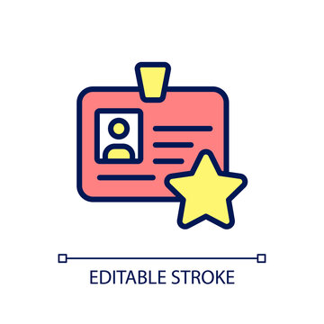 Personal bonus pixel perfect RGB color icon. Honor employee outstanding contribution. Individual reward. Isolated vector illustration. Simple filled line drawing. Editable stroke. Arial font used