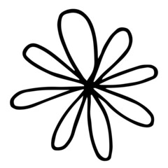 Hand drawn flower, doodle icon illustration, chamomile icon