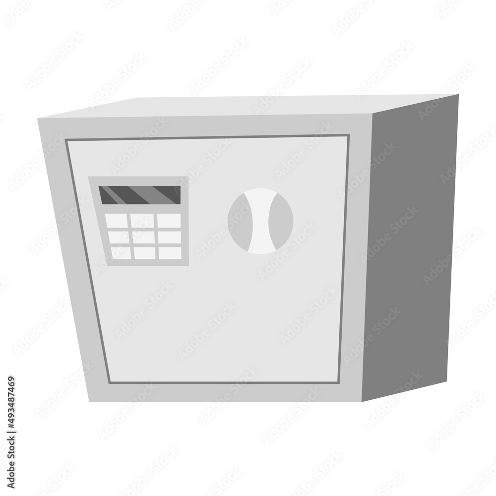 Poster safe for money and documents semi flat color vector object. full sized item on white. fireproof cont