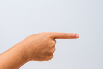 child waving forward on a white background.