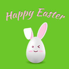 Happy Easter. Vector Design with Cute Rabbit Characters