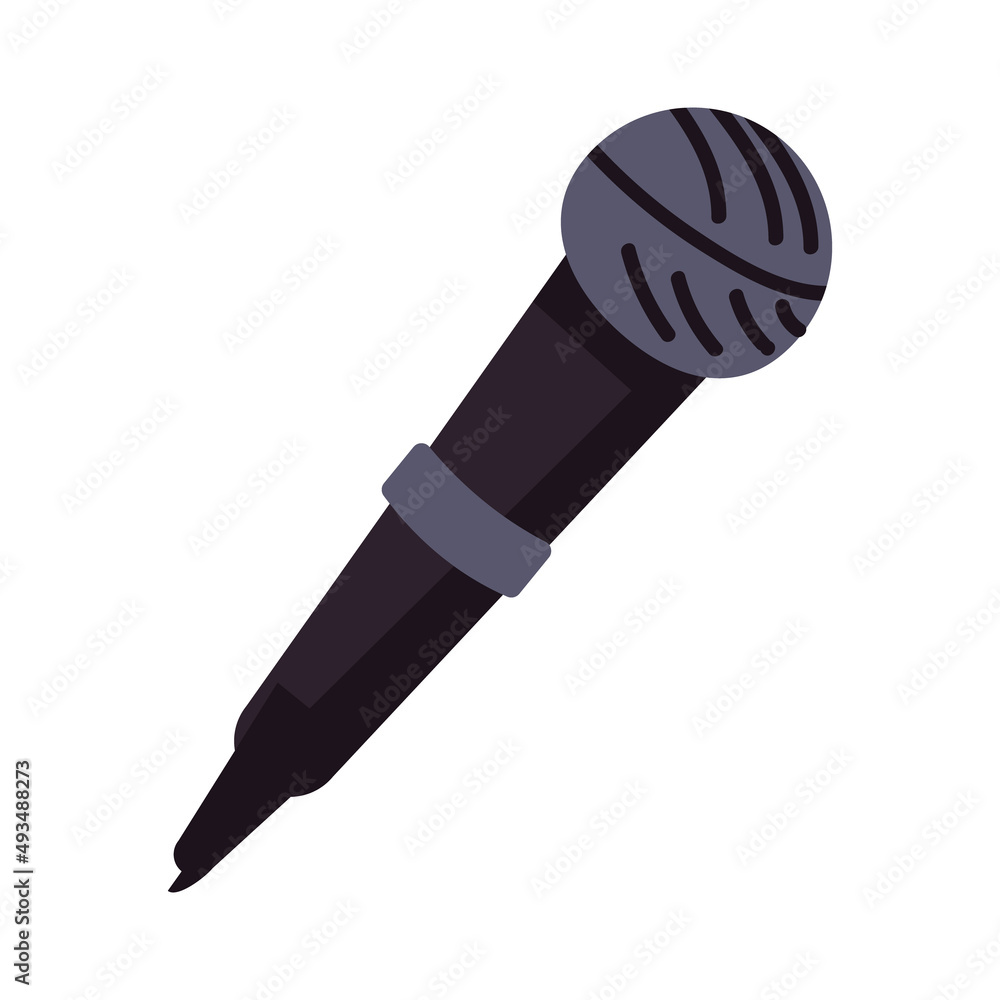 Aufkleber microphone semi flat color vector object. vocal mic. full sized item on white. device for voice and 