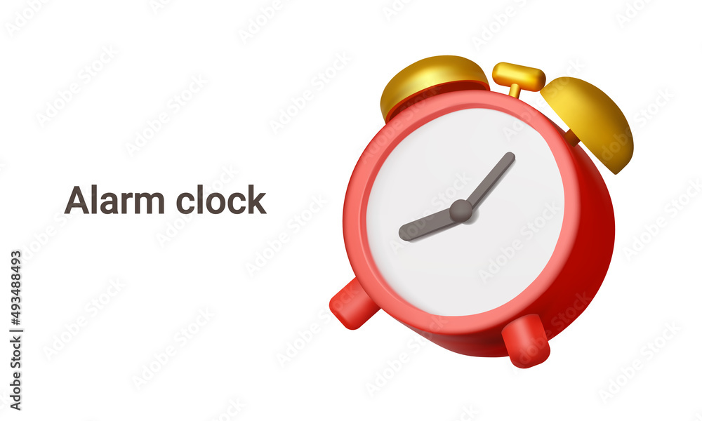 Aufkleber red vintage alarm clock. isolated 3d object on a transparent background