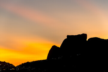 Sunset at Rodrigo de Freitas Lagoon in Rio de Janeiro.