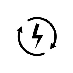 Electric icon in circle. line icon style. suitable for renewable energy icon. simple design editable. Design template vector