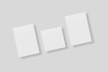 Blank paper for mockup. 3D Render