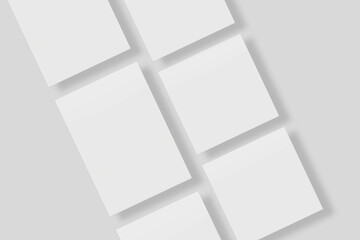 Blank paper for mockup. 3D Render