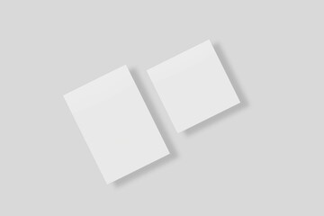 Blank paper for mockup. 3D Render