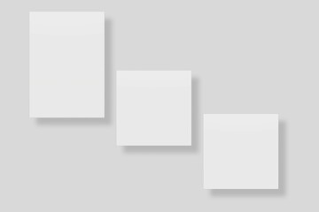 Blank paper for mockup. 3D Render