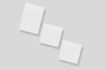 Blank paper for mockup. 3D Render