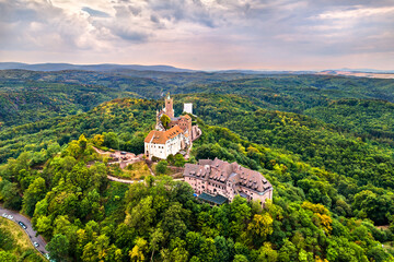 Aerial view of Wartburg Castle. UNESCO world heritage in Thuringia, Germany