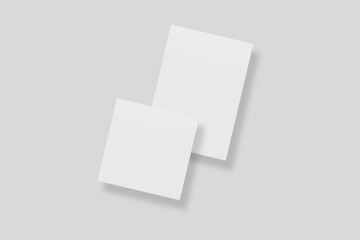 Blank paper for mockup. 3D Render