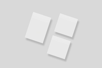 Blank paper for mockup. 3D Render