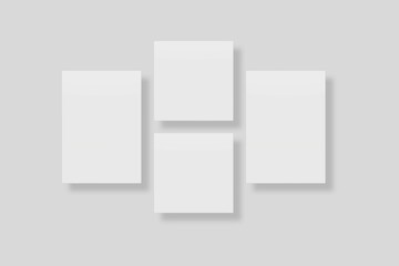 Blank paper for mockup. 3D Render