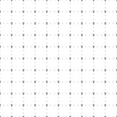 Square seamless background pattern from black astrological mercury symbols are different sizes and opacity. The pattern is evenly filled. Vector illustration on white background