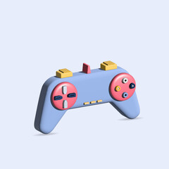 Simple wireless gamepad for gaming 3d illustration.