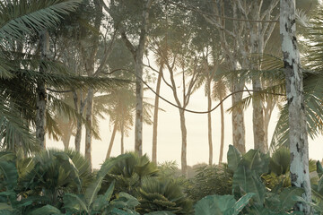 3d rendering of green jungle in the evening sunshine © Brilliant Eye