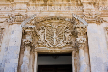 Fragment of Church of Santa Lucia alla Badia in Syracuse, Sicily, Italy