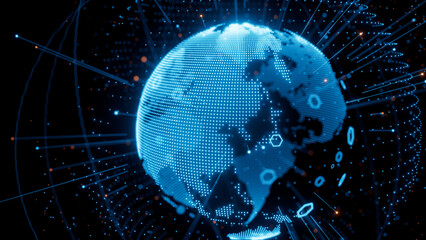 3D rendering big data technology background network creative map