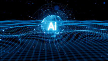 3D rendering big data technology background network creative map