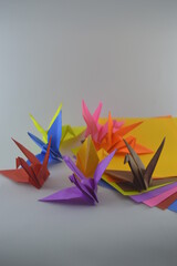 an art of paper folding known as origami, this art originated in Japan