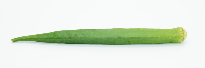 Okra isolated on white with clipping path