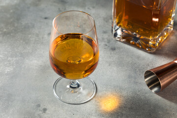 Boozy Whiskey in a Snifter Glass