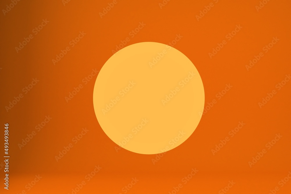 Fototapete yellow sphere round button ball basic matted circle geometric shape solid figure simple minimalistic