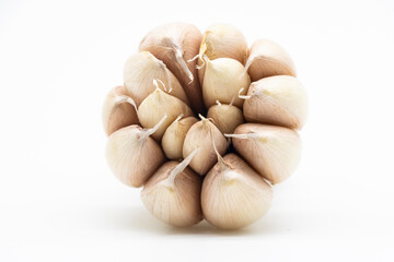 garlic cloves isolated on white background
