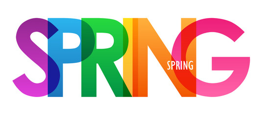 SPRING colorful vector typography banner
