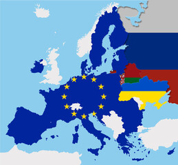 eu european union crisis ukraine russia zelenksy putin  illustration