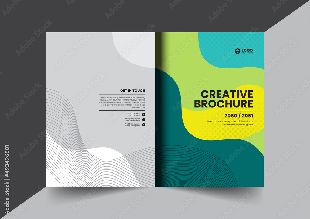 Wall mural corporate company profile brochure annual report booklet proposal cover page layout concept design w