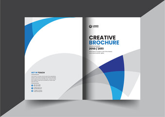 Corporate company profile brochure annual report booklet proposal cover page layout concept design with modern shapes - obrazy, fototapety, plakaty